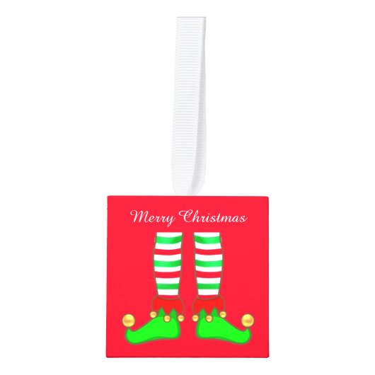 Sinterklaas, kerstboom en Elf Legs Decoratie (Voorkant)