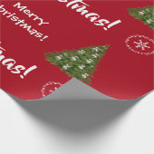 Sinterklaas-kerstboom, ruis unicorn Red Cadeaupapier (Hoek)