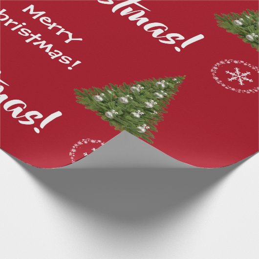 Sinterklaas-kerstboom, ruis unicorn Red Cadeaupapier (Hoek)