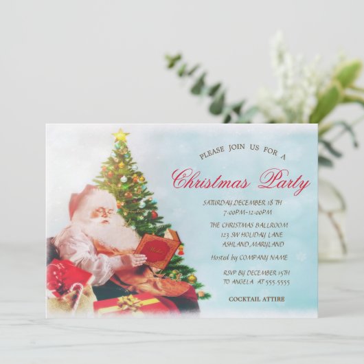 Sinterklaas, kerstboomfeest kaart (Staand voorkant)