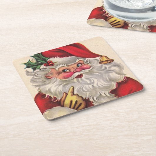 Sinterklaas Kerstfeest Drink Set van 6 Kartonnen Onderzetters (Schuin)