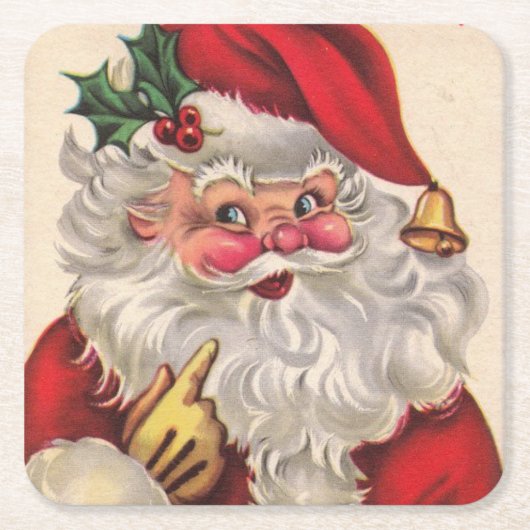 Sinterklaas Kerstfeest Drink Set van 6 Kartonnen Onderzetters (Voorkant)