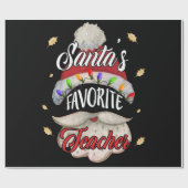 Sinterklaas kerstlicht voor favoriete leraar cadeaupapier (Vlak)