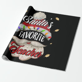 Sinterklaas kerstlicht voor favoriete leraar cadeaupapier