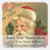  Sinterklaas Kerstmis Adreslabel Vierkante Sticker (Voorkant)
