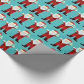 Sinterklaas Kerstmis Cartoon Grinning Waving Cadeaupapier (Hoek)