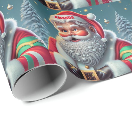 Sinterklaas Kerstmis Gepersonaliseerde Kinder Cadeaupapier (Rol Hoek)