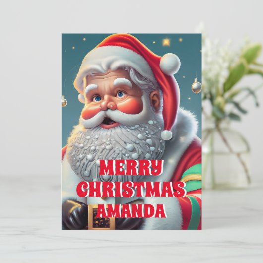 Sinterklaas Kerstmis Gepersonaliseerde Kinder Feestdagenkaart (Staand voorkant)