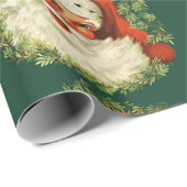 Sinterklaas Kerstmis Groen & Rood Cadeaupapier (Rol Hoek)