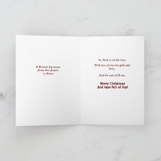 Sinterklaas Kerstmis Groet Feestdagen Kaart (Binnen)