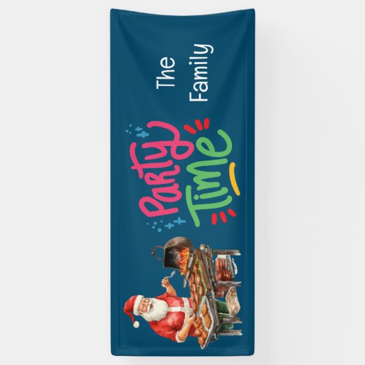 Sinterklaas Kerstmis in juli Barbecuefeest Spandoek (Verticaal)