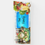 Sinterklaas Kerstmis in juli Pool Party Spandoek (Verticaal)