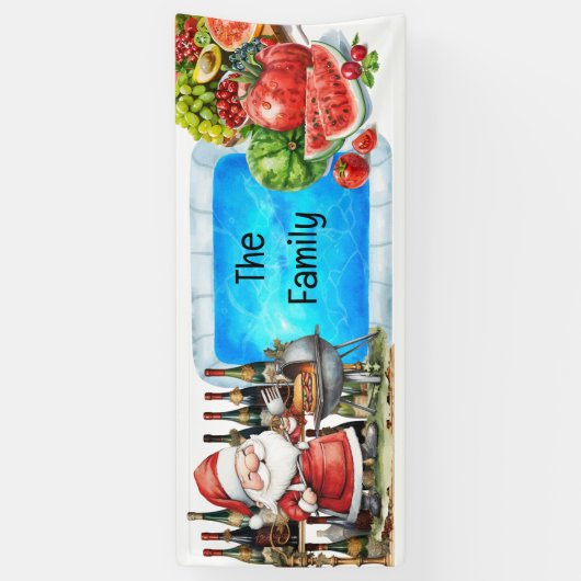 Sinterklaas Kerstmis in juli Pool Party Spandoek (Verticaal)