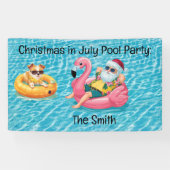 Sinterklaas Kerstmis in juli Pool Party Spandoek (Horizontaal)