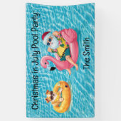 Sinterklaas Kerstmis in juli Pool Party Spandoek (Verticaal)