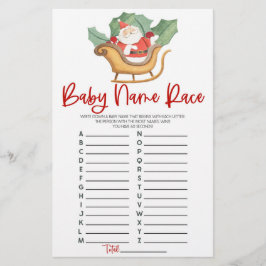 Sinterklaas Kerstmis Naam Race Baby shower Spel Briefpapier