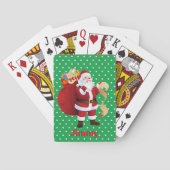 Sinterklaas Kerstmis Naam toevoegen Stocking Stuff Pokerkaarten (Achterkant)