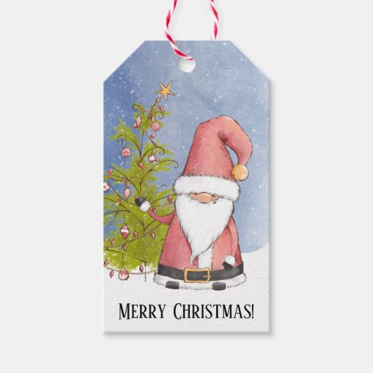 Sinterklaas Kerstmis Pop Door Cadeaulabel (Voorkant)