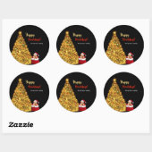 Sinterklaas Kerstmis Puppy Hond Personaliseren Ronde Sticker (Vel)