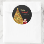 Sinterklaas Kerstmis Puppy Hond Personaliseren Ronde Sticker (Tas)