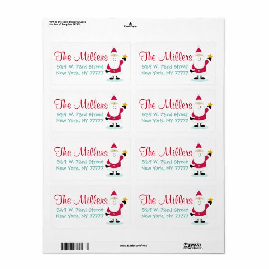 Sinterklaas Kerstmis retour adres labels (Full Sheet)