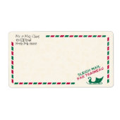 Sinterklaas Kerstmis Sleigh Mail Etiket (Voorkant)
