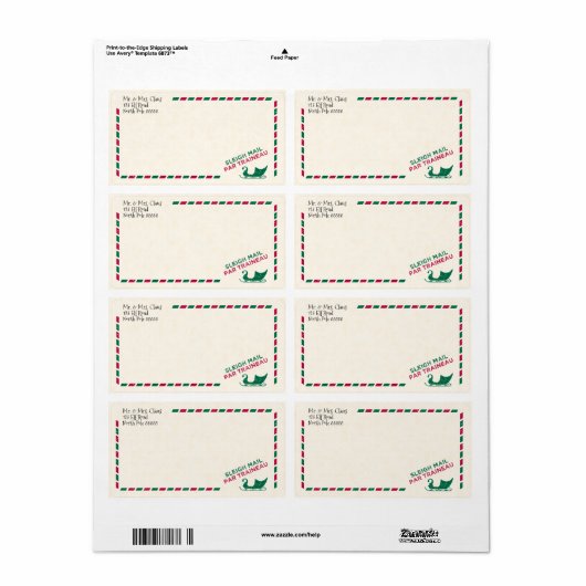 Sinterklaas Kerstmis Sleigh Mail Etiket (Full Sheet)