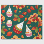 Sinterklaas Kerstmis speelgoed Retro Patroon Cadeaupapier (Vlak)