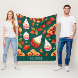 Sinterklaas Kerstmis speelgoed Retro Patroon Fleece Deken