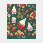 Sinterklaas Kerstmis speelgoed Retro Patroon Fleece Deken (Voorkant)