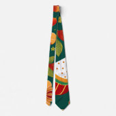 Sinterklaas Kerstmis speelgoed Retro Patroon Stropdas (Achterkant)