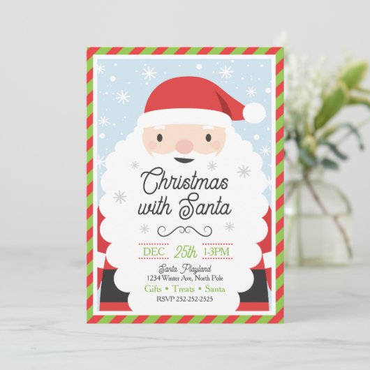 Sinterklaas Kerstmis uitnodiging voor kinderen (Staand voorkant)