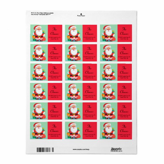 Sinterklaas Kerstmis vakantie retour adres label (Full Sheet)