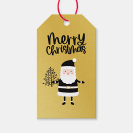 Sinterklaas Kerstmis zwart en goud thema Cadeaulabel