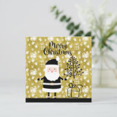 Sinterklaas Kerstmis zwart en goud thema Feestdagenkaart (Staand voorkant)