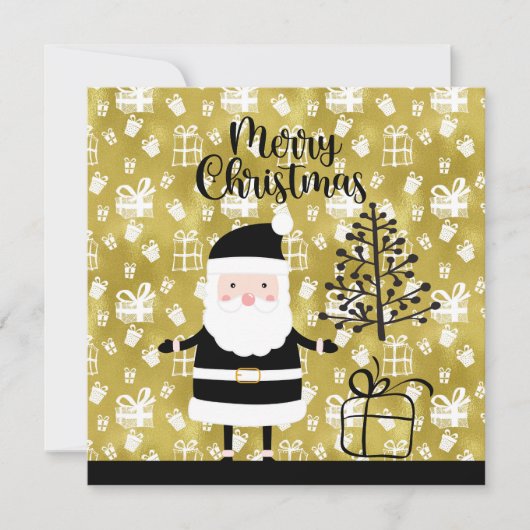 Sinterklaas Kerstmis zwart en goud thema Feestdagenkaart (Voorkant)