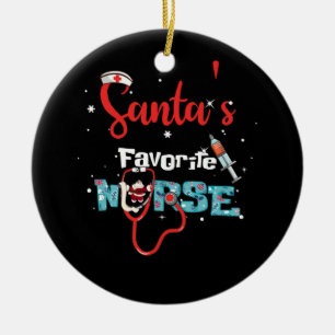 Sinterklaas kerststethoscoop, favoriete zuster keramisch ornament