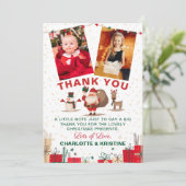 Sinterklaas Kerstvakantie Feest 2 Foto Bedankkaart (Staand voorkant)