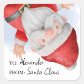 Sinterklaas Kinder Kerst Vierkante Sticker (Voorkant)