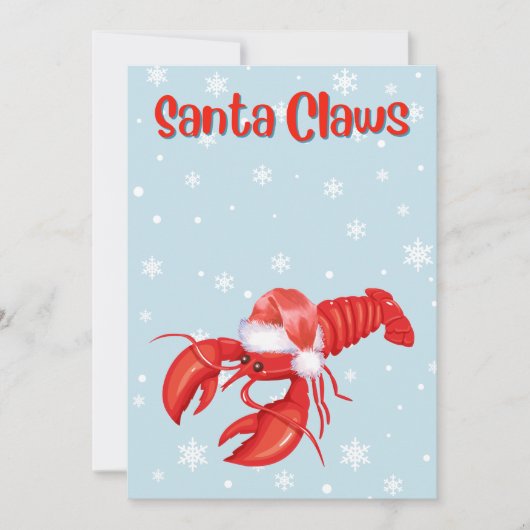 Sinterklaas Klauwen Pun Grappige Kreeft Crustacean Feestdagenkaart (Voorkant)