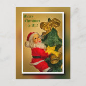 Sinterklaas Klimmen de Kerstboom -  Briefkaart (Voorkant)