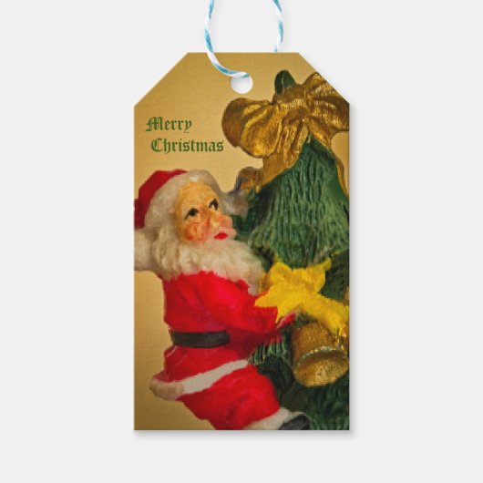 Sinterklaas Klimmen de Kerstboom -  Cadeaulabel (Voorkant)