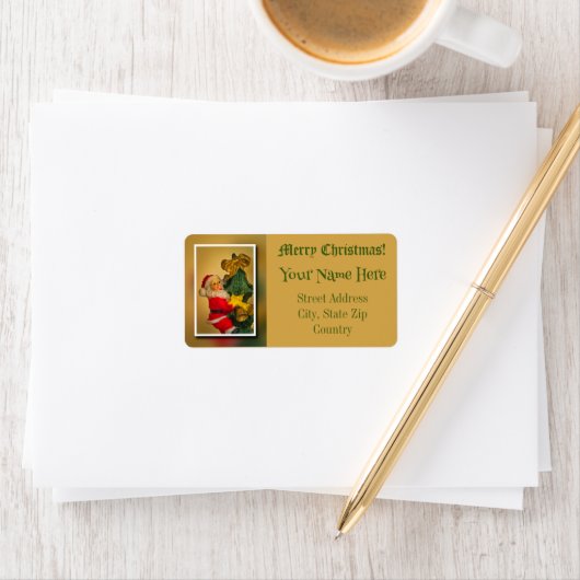 Sinterklaas Klimmen de Kerstboom -  Etiket (Insitu)