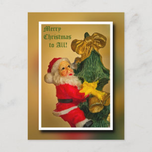 Sinterklaas Klimmen de Kerstboom -  Feestdagenkaart