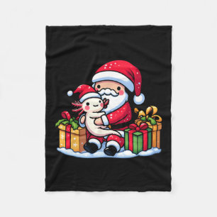 Sinterklaas knuffelt Axolotl Kerstmis pyjama famil Fleece Deken