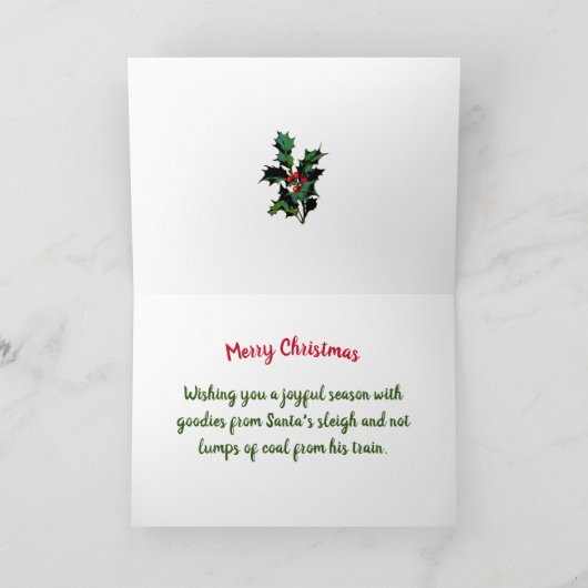 Sinterklaas kolentrein vanuit de Noordpool Feestdagen Kaart (Binnen)