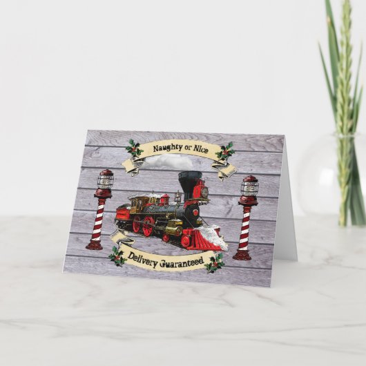 Sinterklaas kolentrein vanuit de Noordpool Feestdagen Kaart (Voorkant)