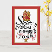 Sinterklaas komt met Miter en Star naar de stad Kaart (Gele Bloem)