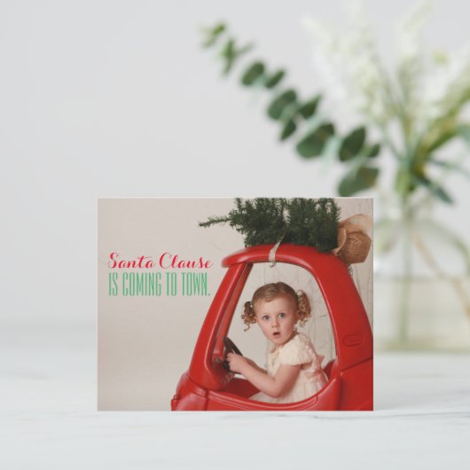 Sinterklaas komt naar de kerstkaart (Staand voorkant)