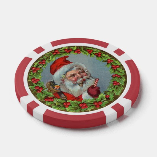  Sinterklaas krans Vrolijk kerstbericht Poker Chips (Enkel)